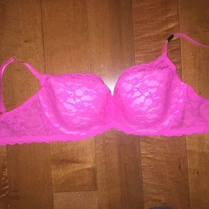 Victoria’s Secret laced Lined Demi Hot pink 34DD